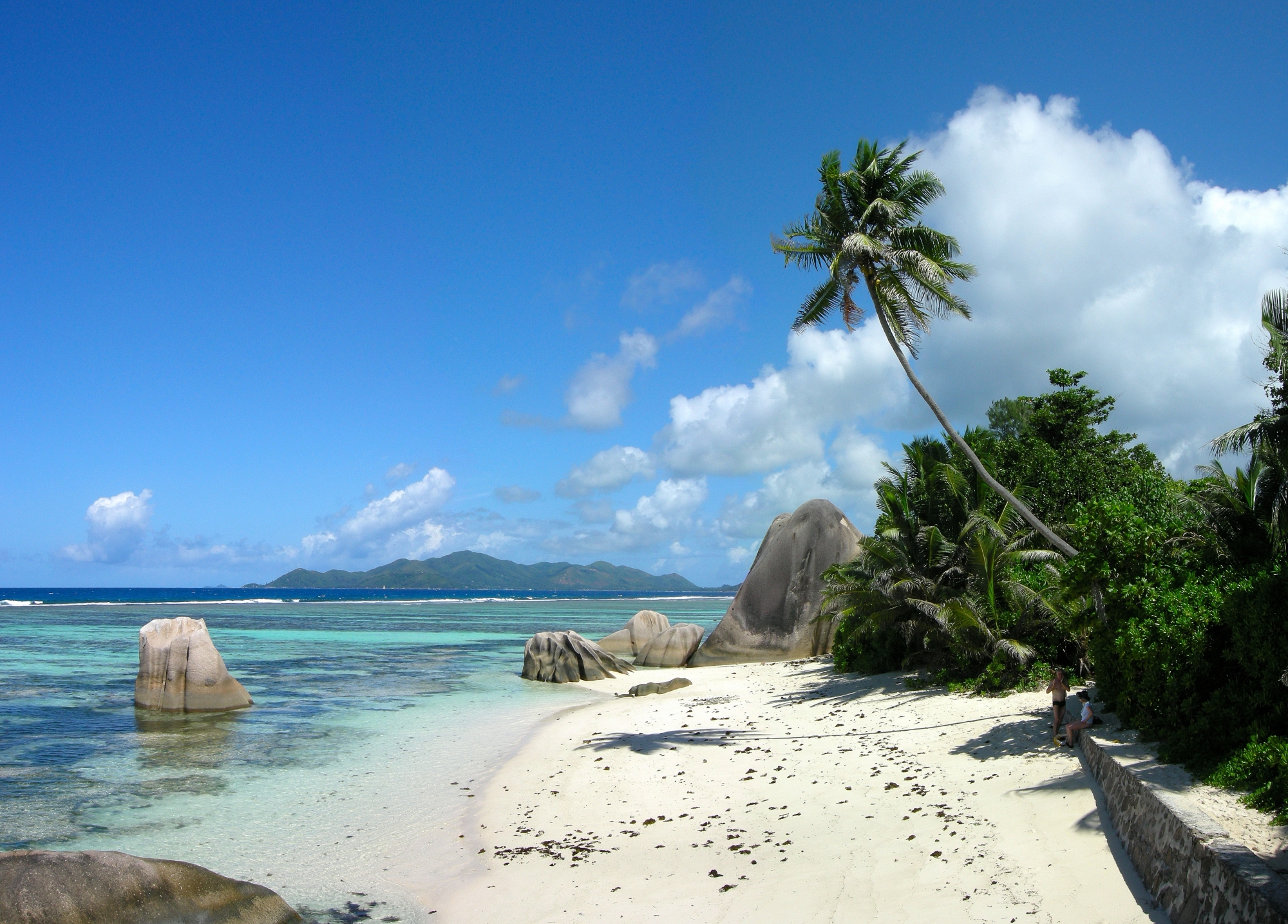 Pantai Anse Source d'Argent di pulau La Digue