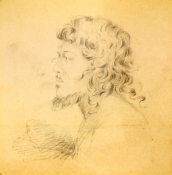 Potret seorang penduduk asli Kepulauan Makin, dilukis oleh Alfred Thomas Agate (1841)