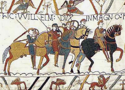 Tapiseri Bayeux menggambarkan Pertempuran Hastings, 1066, dan peristiwa-peristiwa yang mengarah padanya.