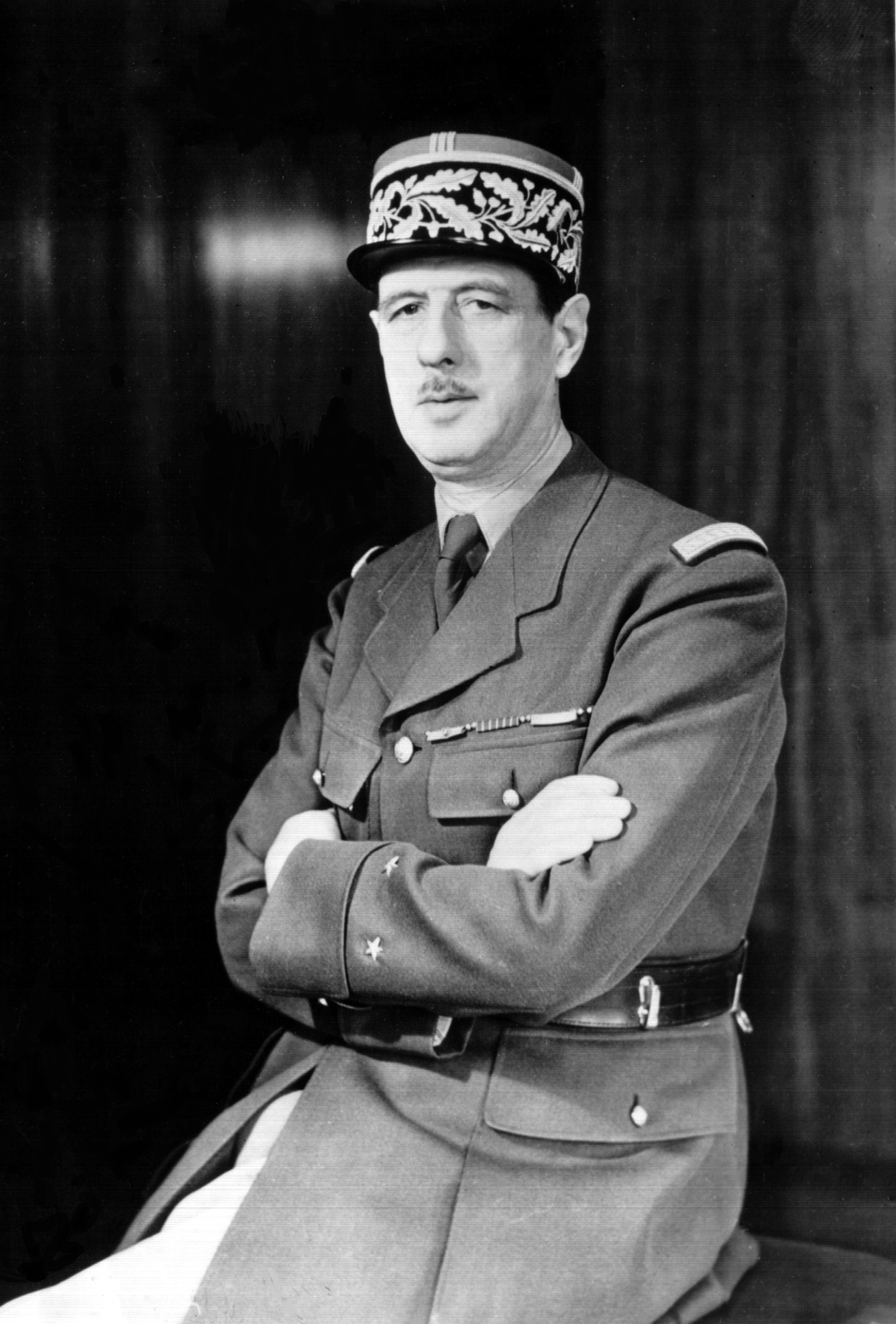 シャルル・ド・ゴール、第一次世界大戦の英雄、第二次世界大戦中の自由フランス軍の指導者、そしてフランス大統領。