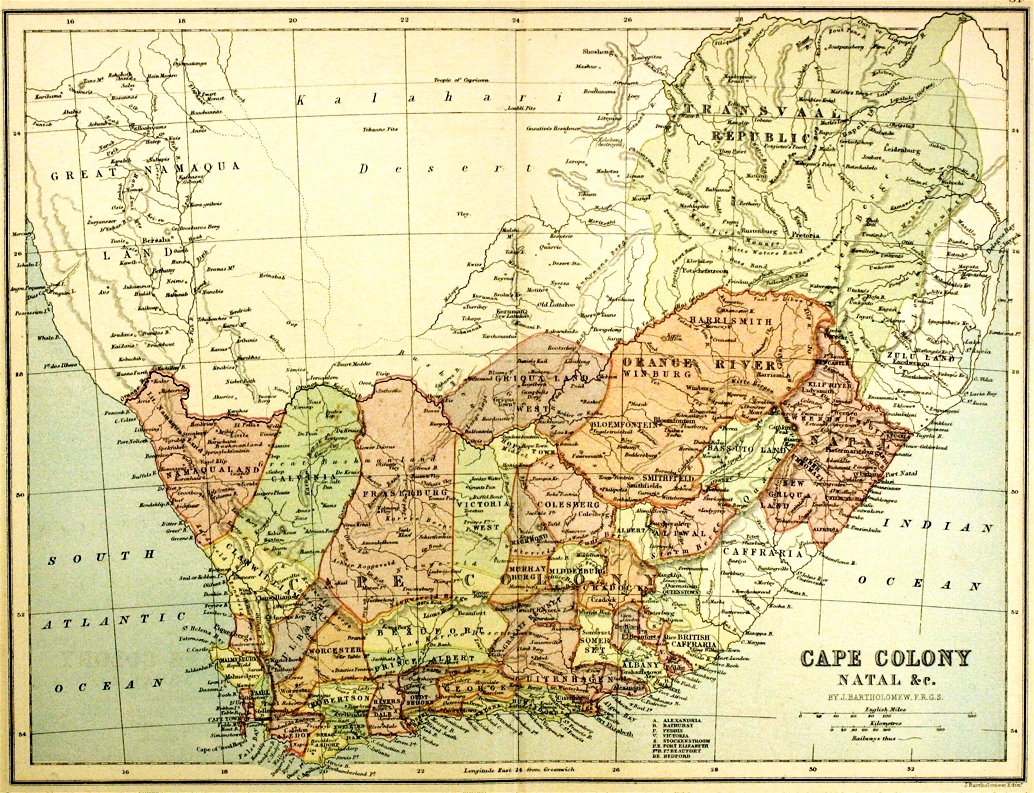 Peta Afrika Selatan pada tahun 1876