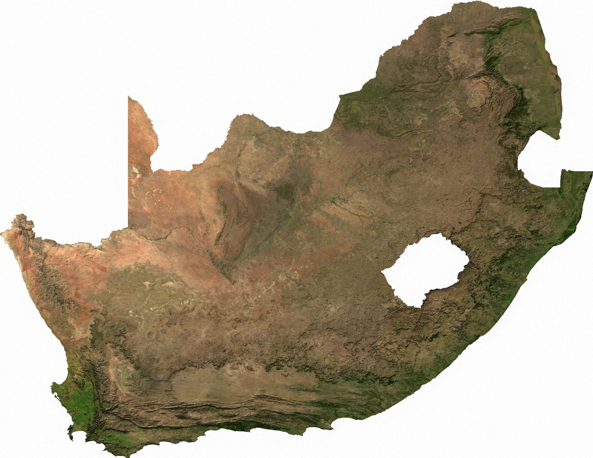 Imej satelit Afrika Selatan