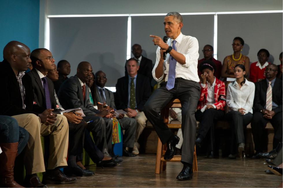 Tổng thống Barack Obama tại Nairobi, tháng 7 năm 2015. Cha của Obama là người Kenya.