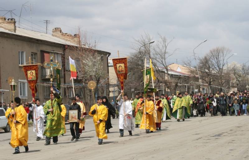 Prosesi Minggu Palma di Tskhinvali.