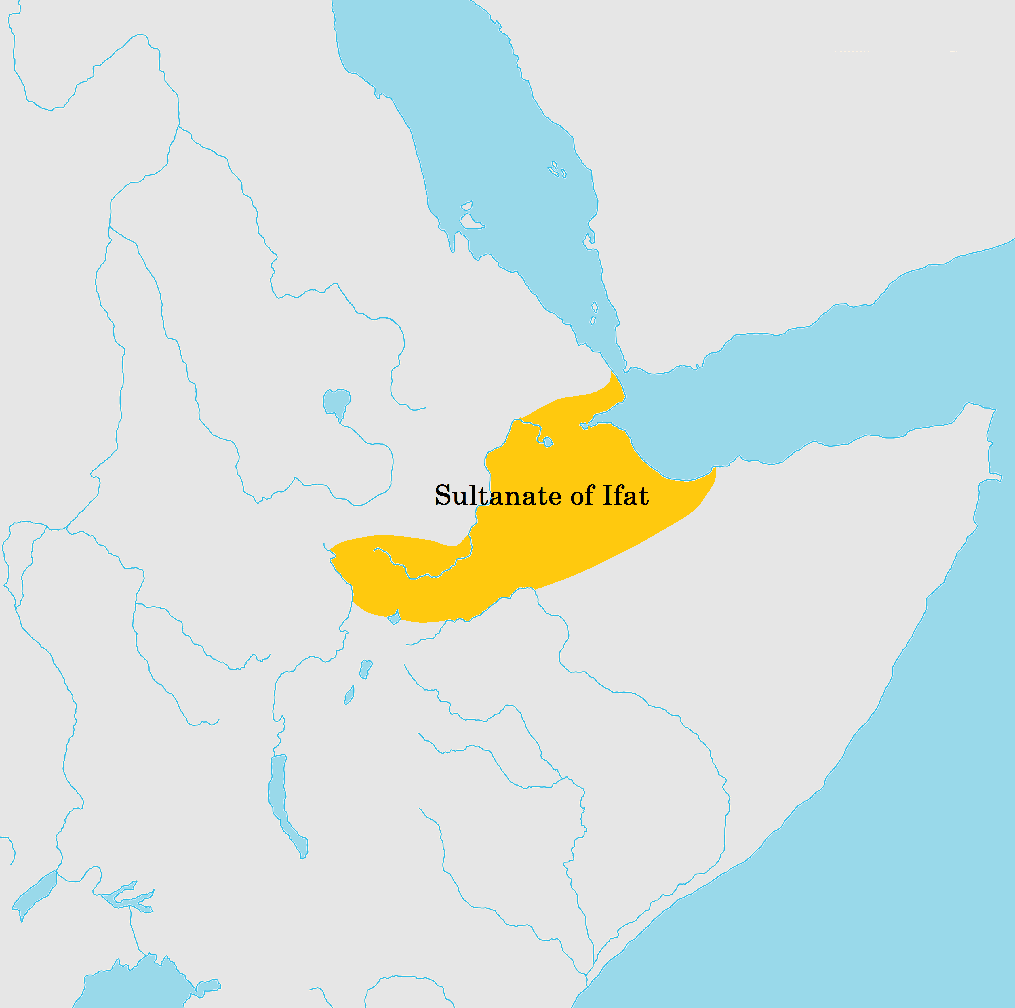 Wilayah Kesultanan Ifat pada abad ke-14.