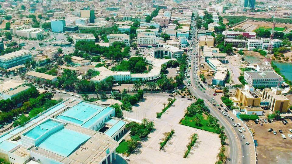 Pemandangan udara Bandar Raya Djibouti, ibu negara Djibouti