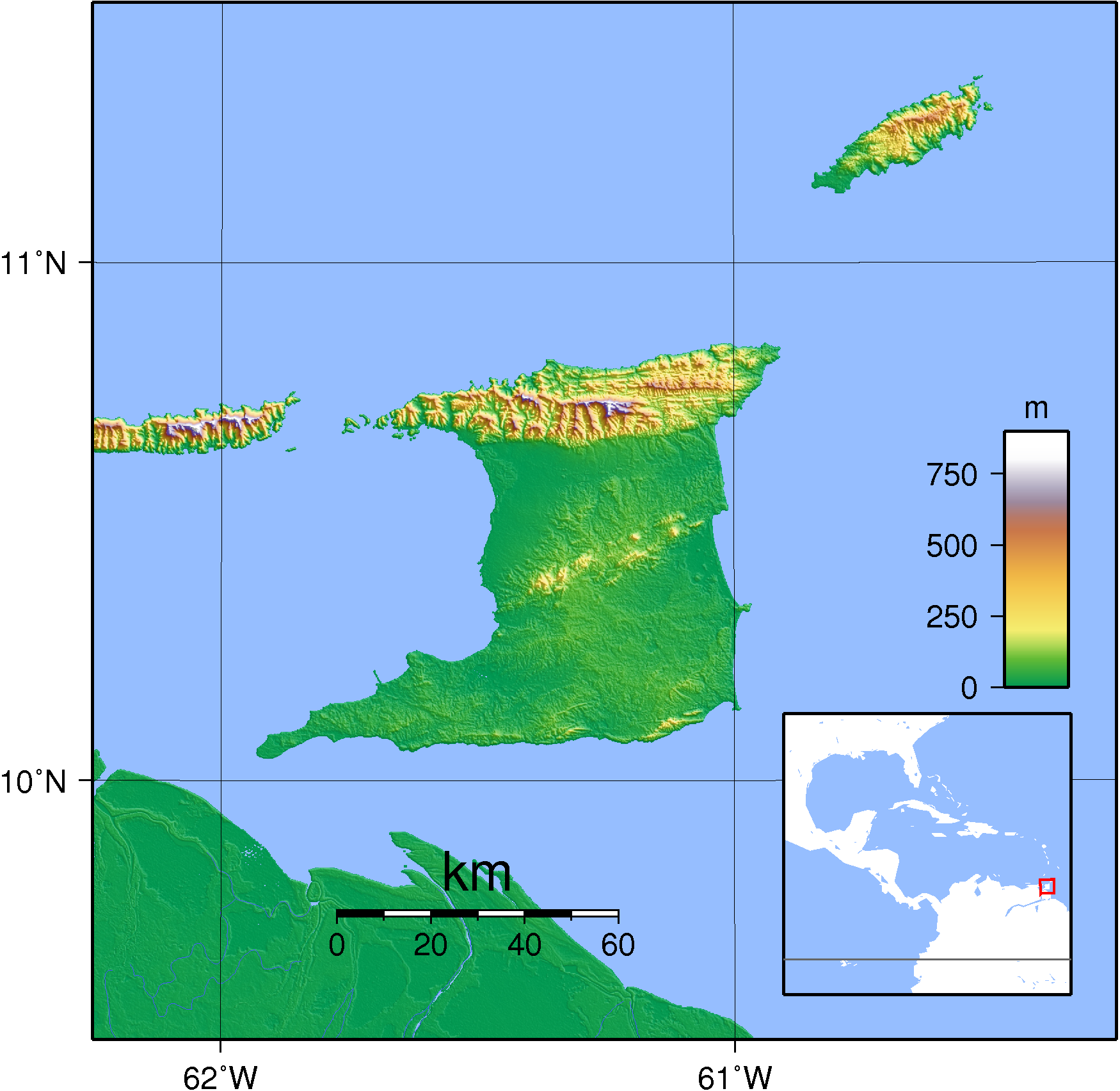 Topografi Trinidad dan Tobago