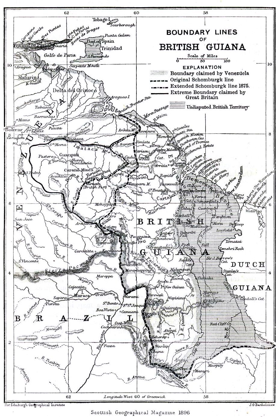 Peta Guyana Britania dari tahun 1896