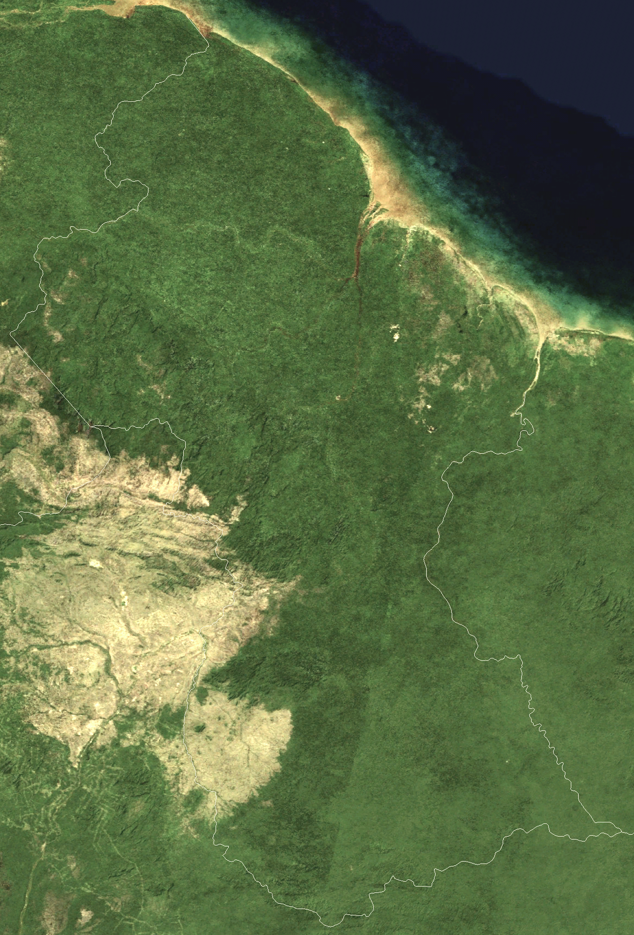 Citra satelit Guyana dari tahun 2004