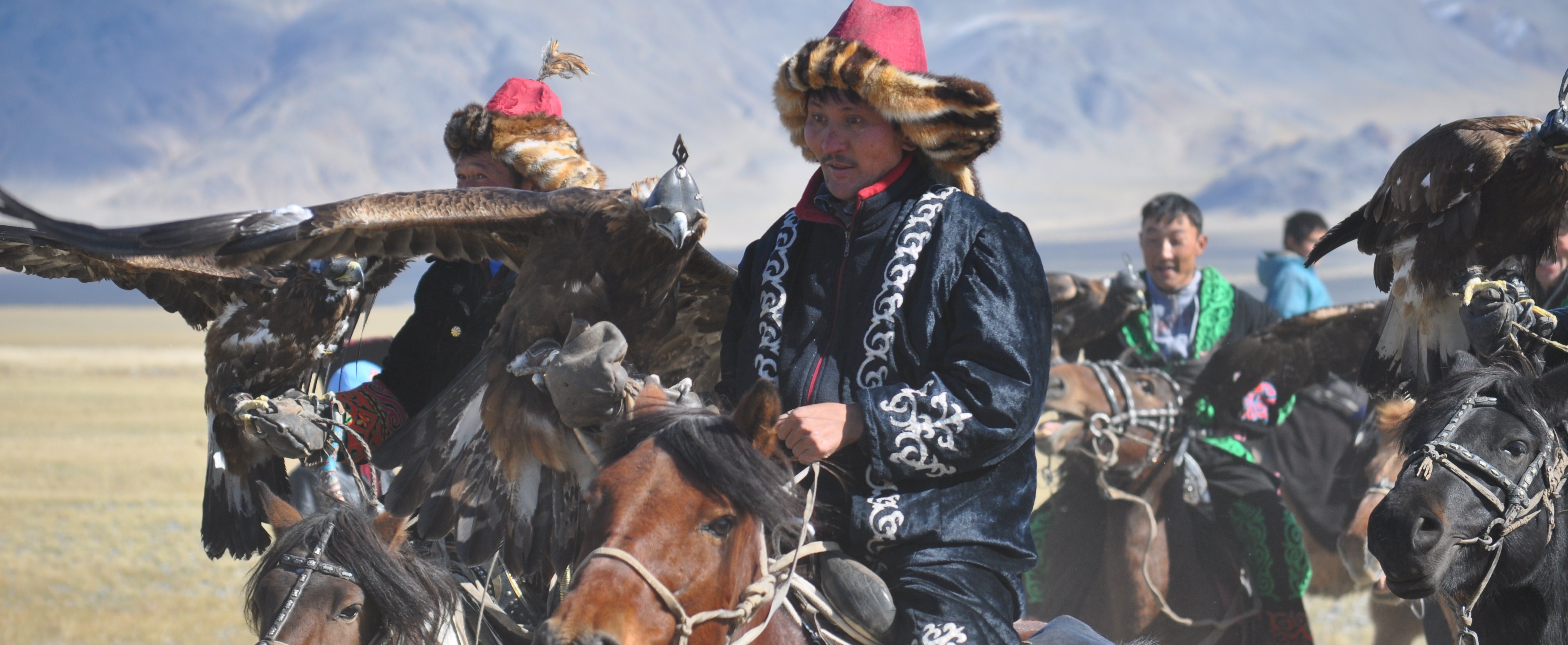 Pemburu Kazakh di Mongolia dengan elang