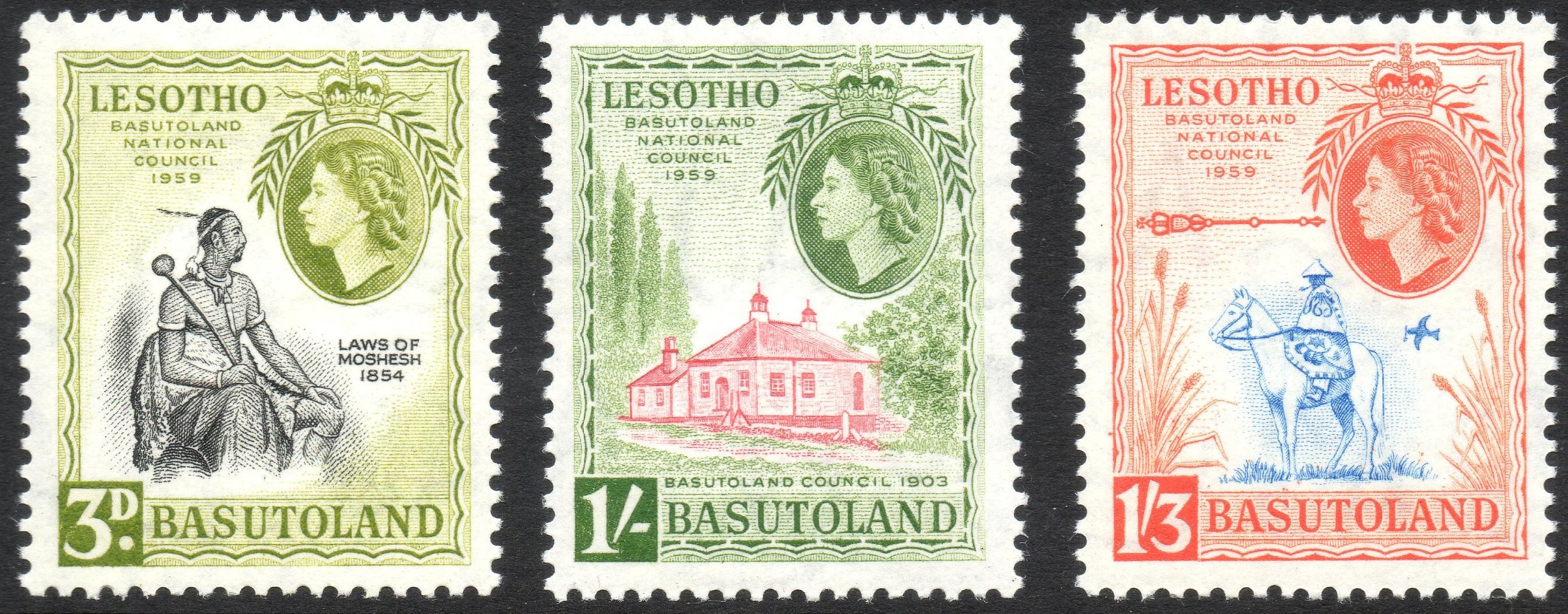 Prangko tahun 1959 untuk Dewan Nasional Basutoland.