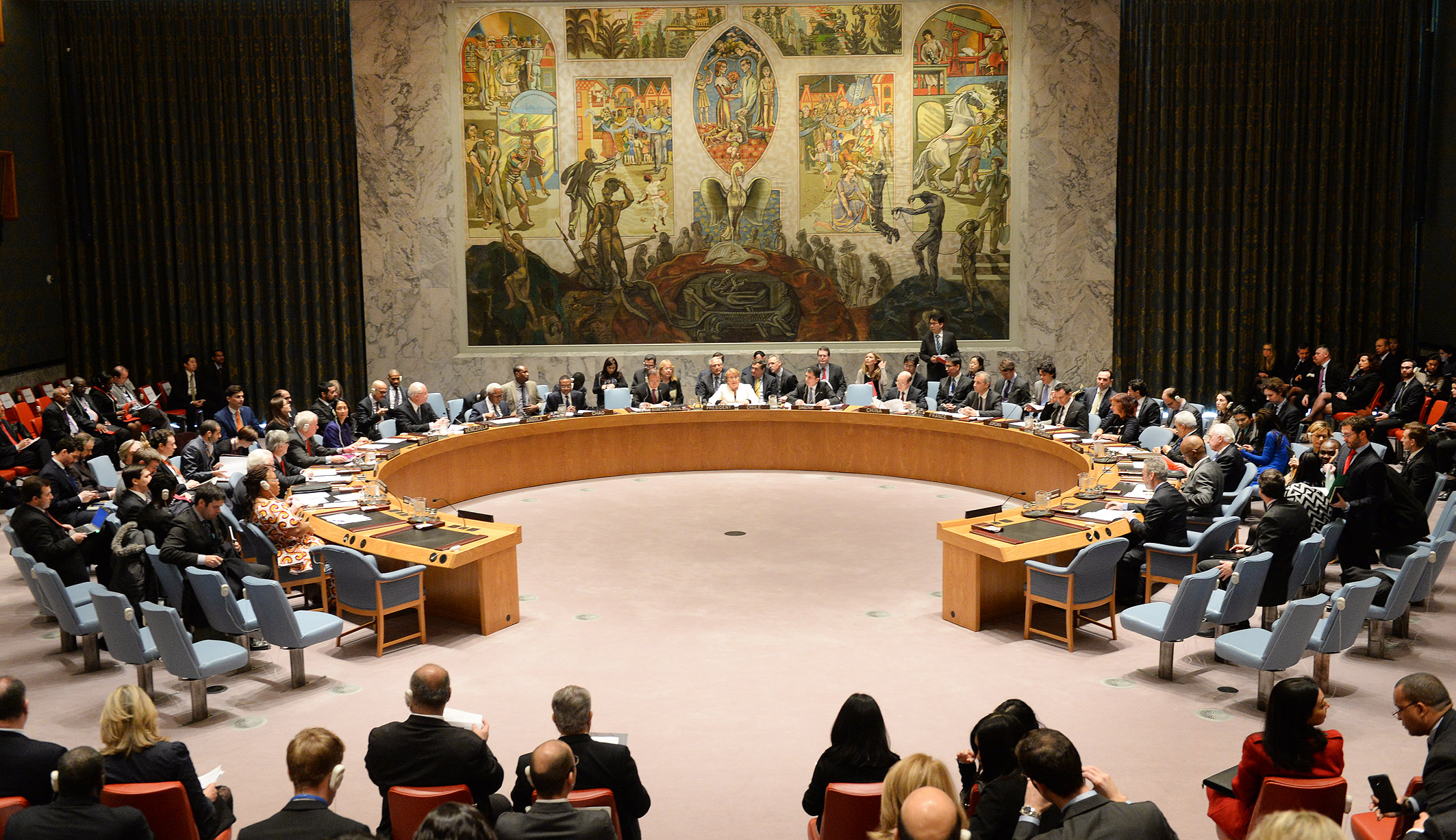 Lithuania merupakan ahli Majlis Keselamatan Pertubuhan Bangsa-Bangsa Bersatu. Wakil-wakilnya berada di sebelah kanan.