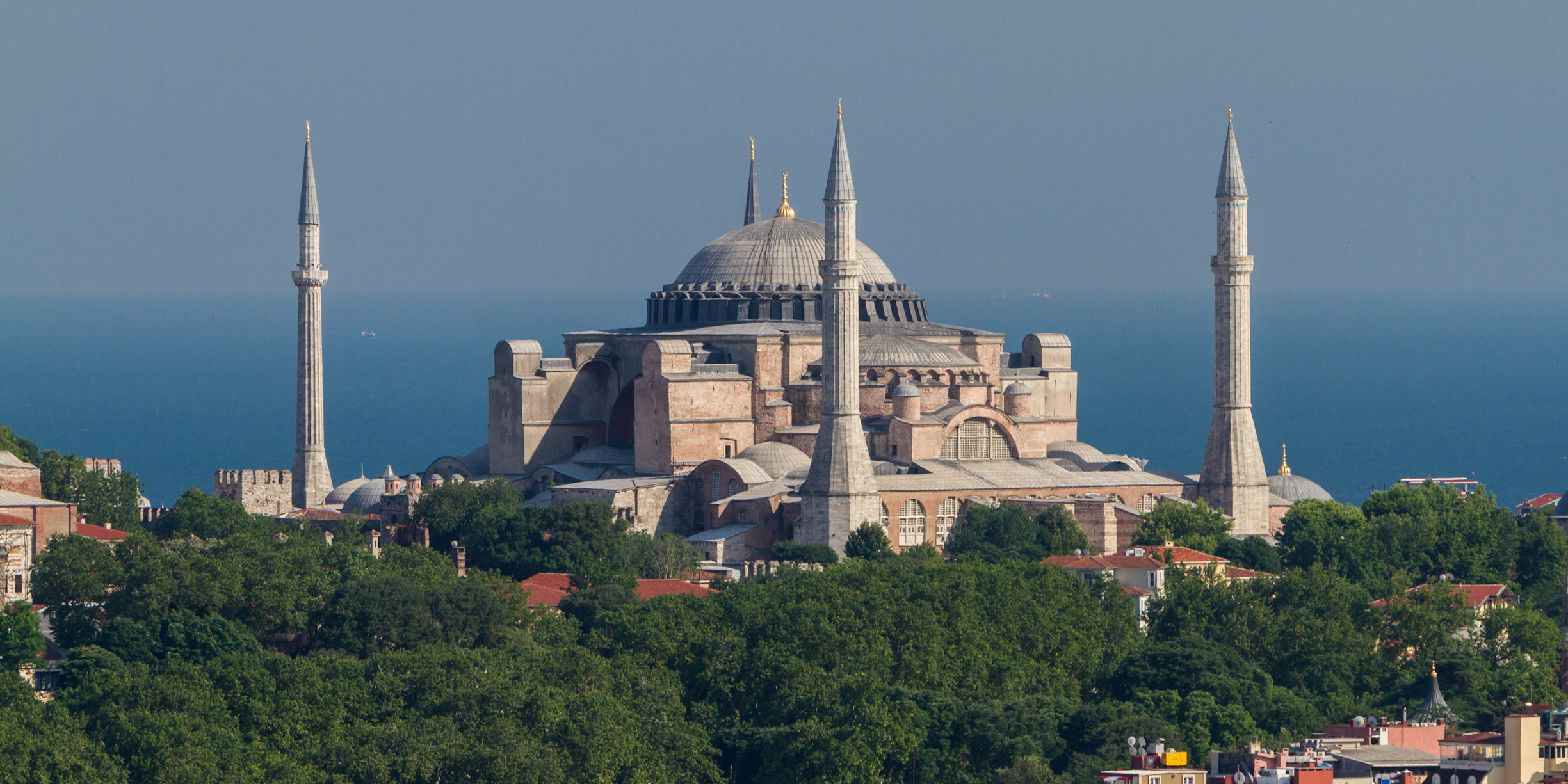 The Hagia Sophia in Constantinople (now Istanbul) was built by the Eastern Roman emperor Justinian the Great in 532-537 CE.