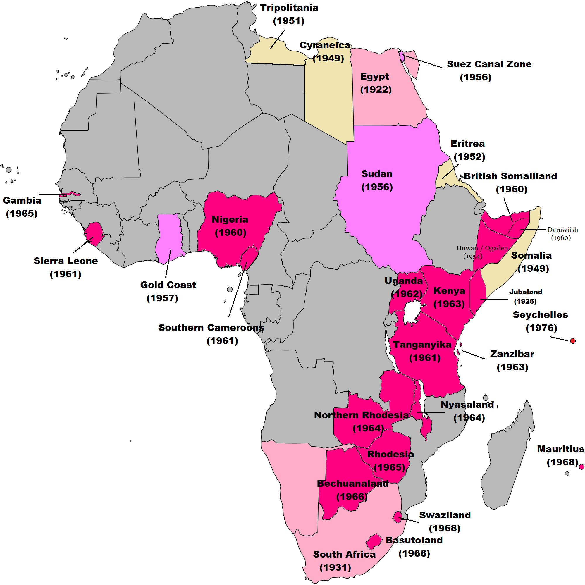 Dekolonisasi Afrika oleh Inggris.