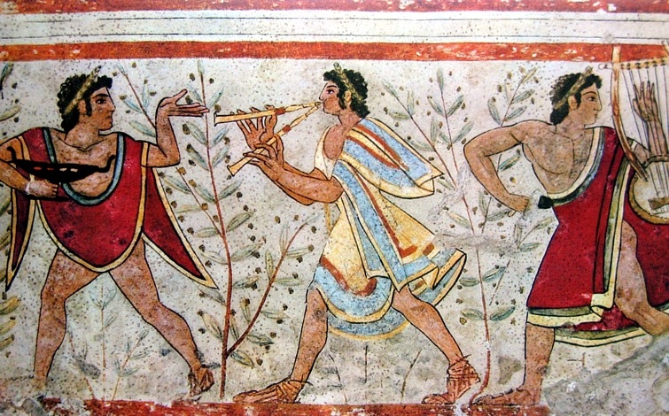 Lukisan dinding Etruska di Nekropolis Monterozzi, abad ke-5 SM