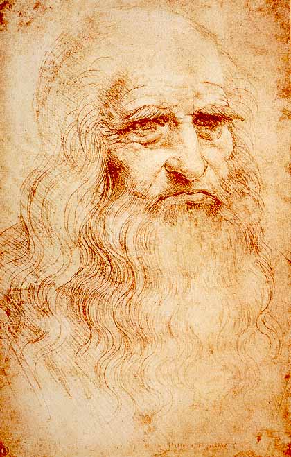 Leonardo da Vinci, seorang Renaissance man klasik, dalam potret diri (-1512)