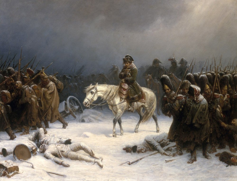 Penarikan mundur Napoleon dari Moskwa oleh Albrecht Adam (1851)