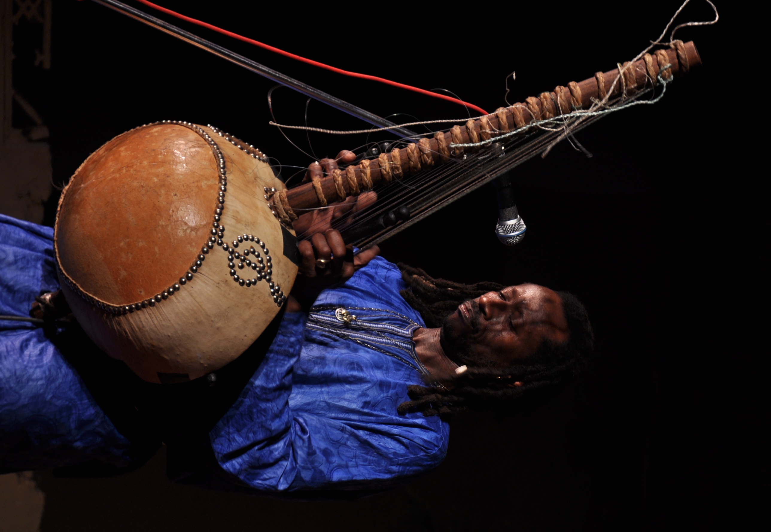 A kora player from Senegal. The kora is a traditional West African harp-lute.
