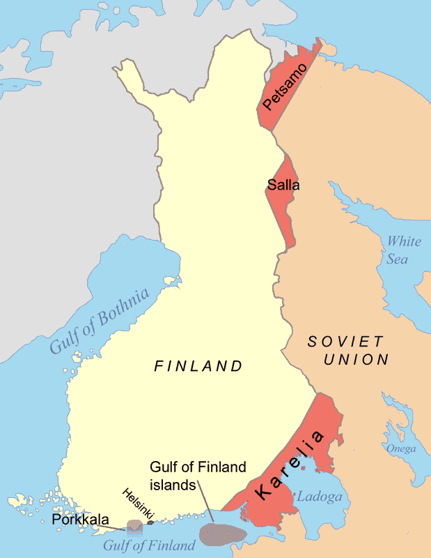 第二次世界大戦中にフィンランドがソビエト連邦に割譲した地域。ポルッカラ租借地は1956年にフィンランドに返還された。