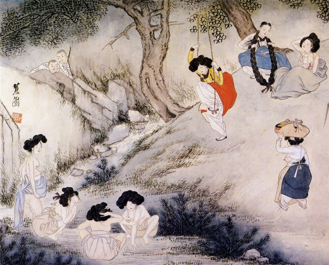 Painting Scenery on Dano Day by Shin Yun-bok.