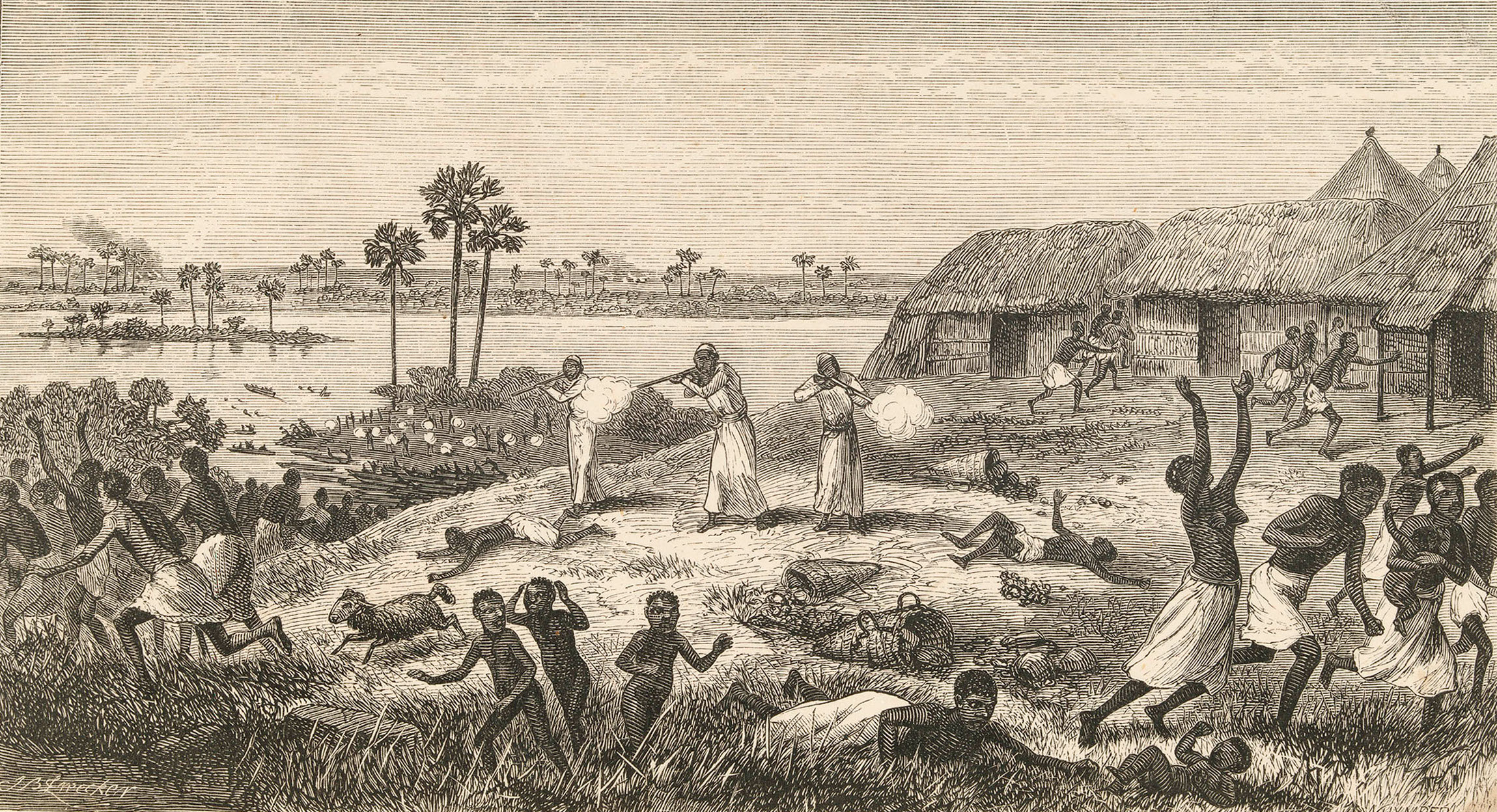 Serbuan hamba Arab ke atas Nyangwe, sekitar tahun 1870.