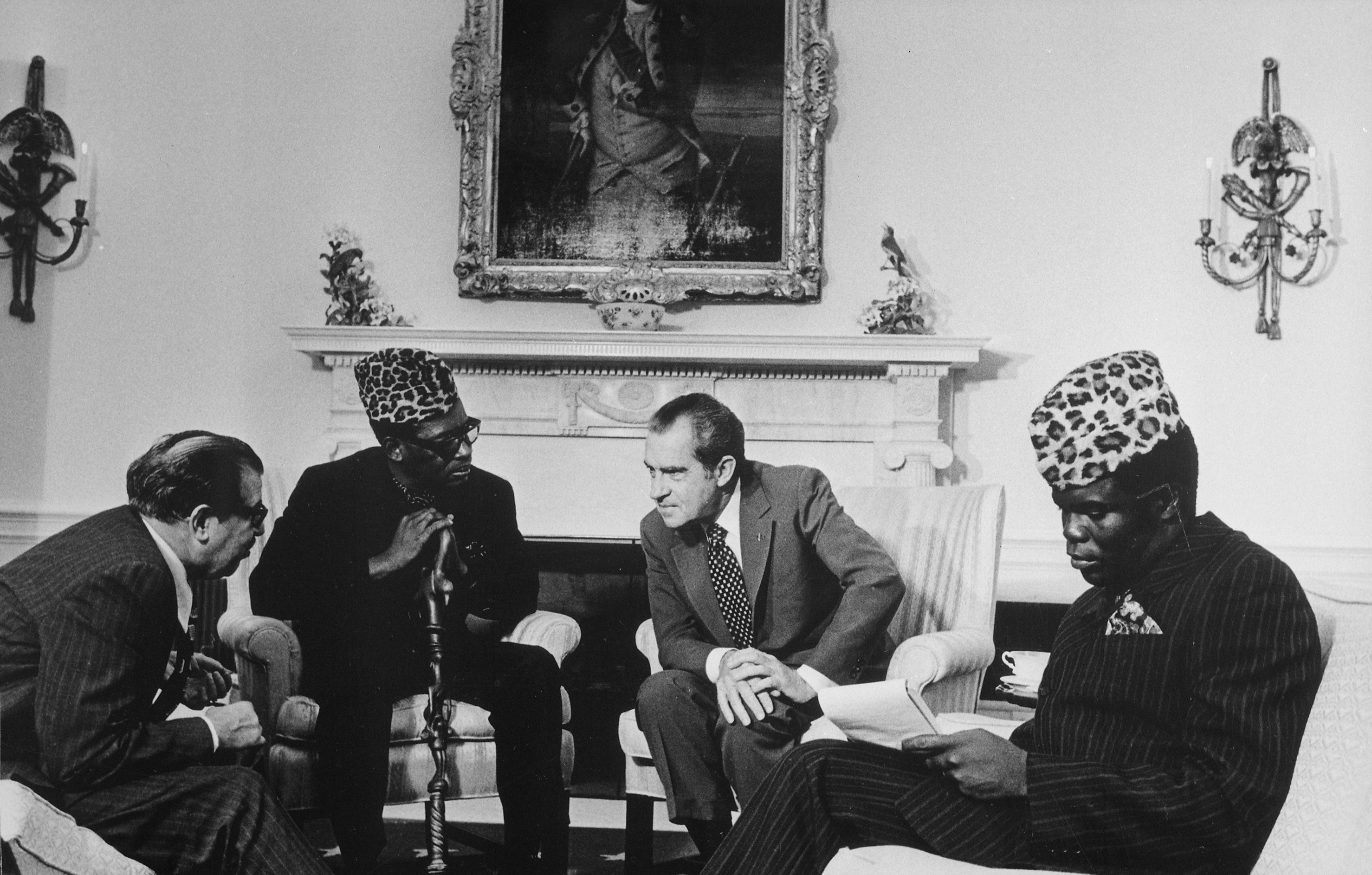 Mobutu Sese Seko dan Richard Nixon di Washington, D.C., 1973.