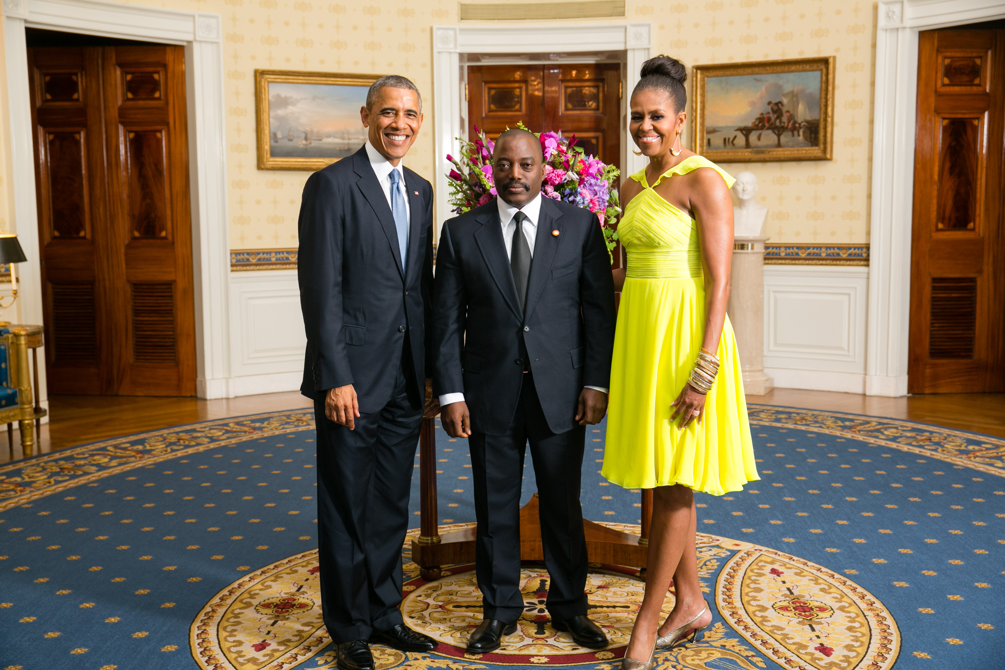 Presiden Joseph Kabila bersama Presiden A.S. Barack Obama pada Ogos 2014.