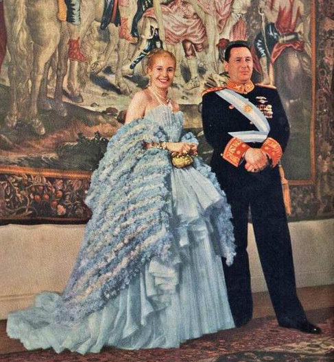 Juan Perón dan isterinya Eva Perón, 1947.