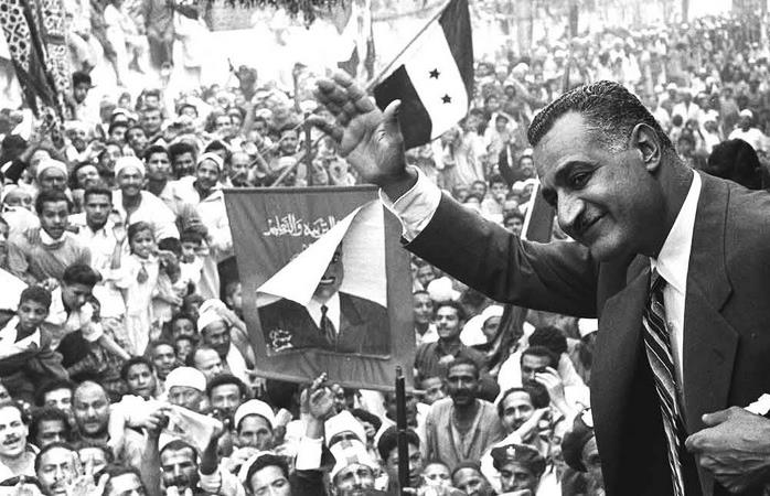 Presiden Mesir Gamal Abdel Nasser di Mansoura, 1960