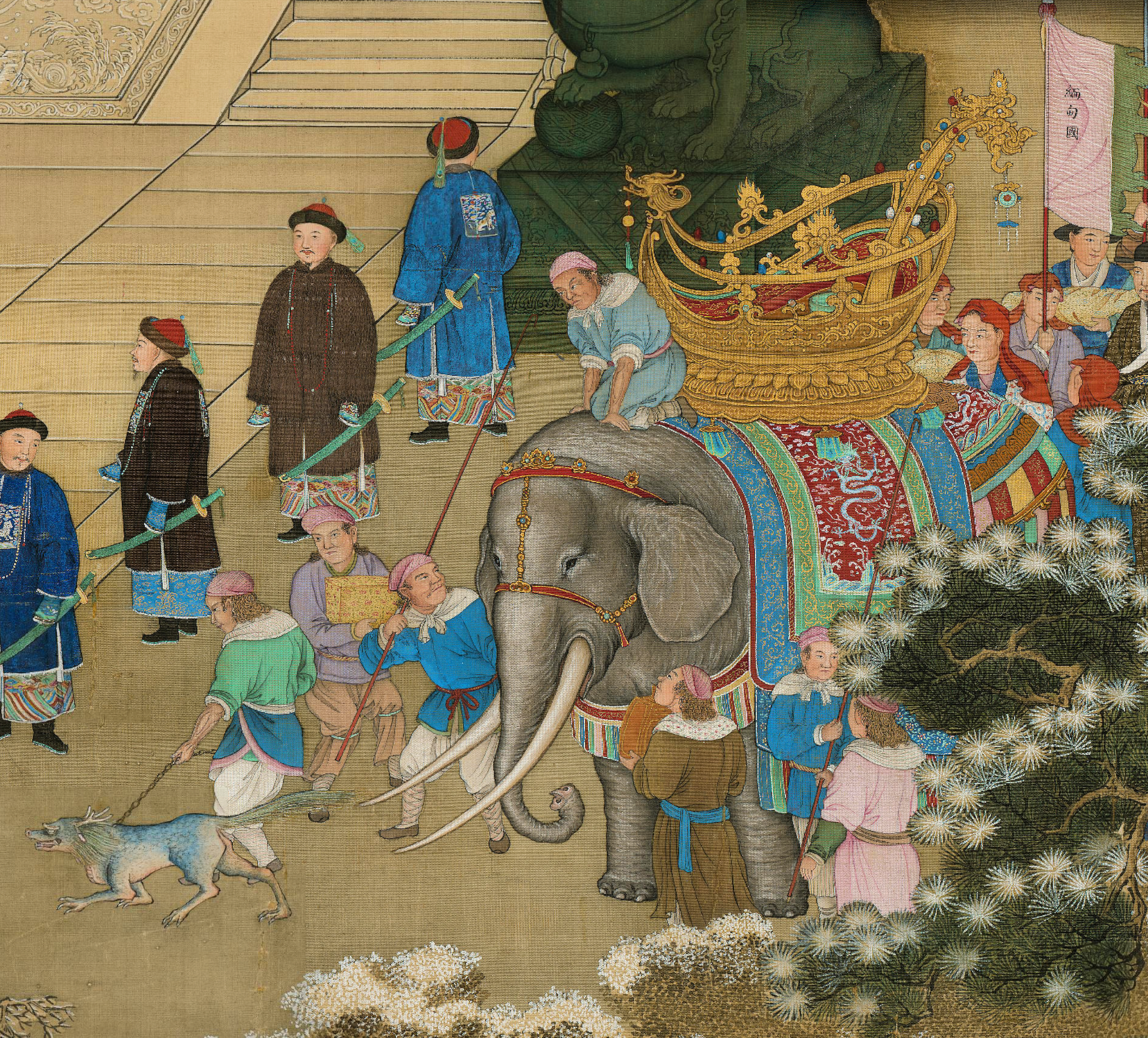 Perwakilan Myanmar (缅甸国) di Peking pada tahun 1761, pada zaman Maharaja Qianlong. 萬國來朝圖