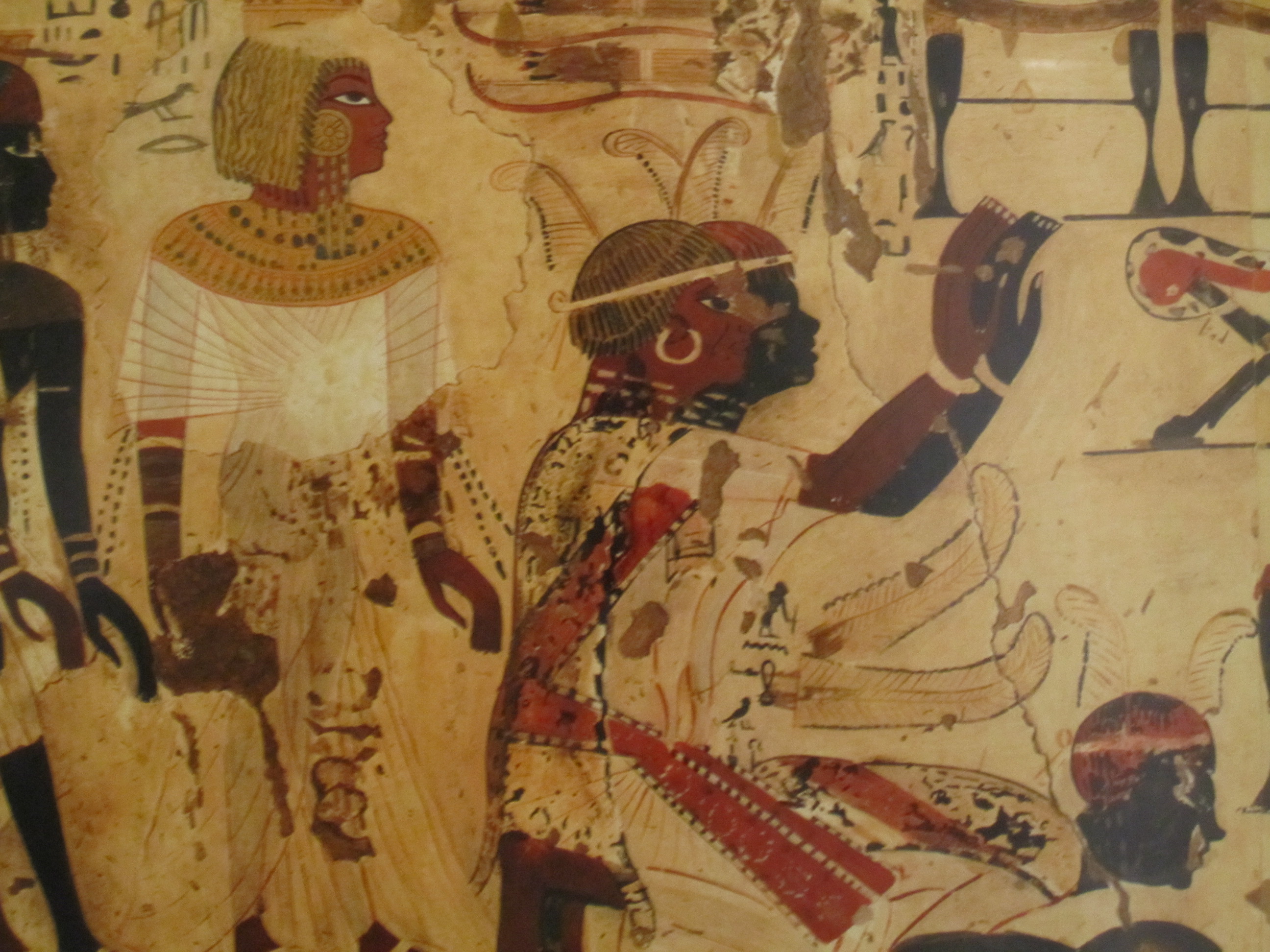 Putera Nubia Heqanefer membawa ufti untuk Raja Mesir Tutankhamun, dinasti ke-18, Makam Huy, sekitar 1342 - 1325 SM.