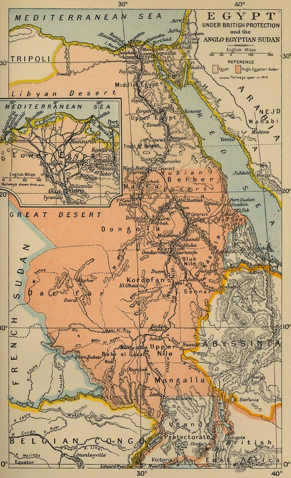 Peta Sudan Inggeris-Mesir, 1912.