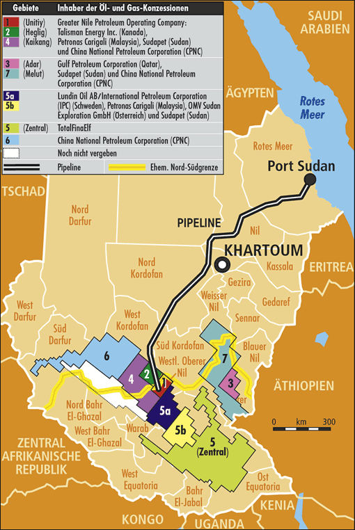 Konsesi minyak dan gas di Sudan - 2004.