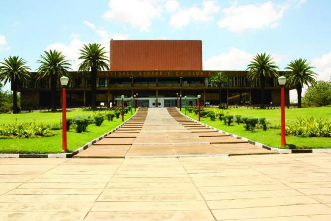 The Zambia National Assembly building in Lusaka, the seat of the country's legislature.