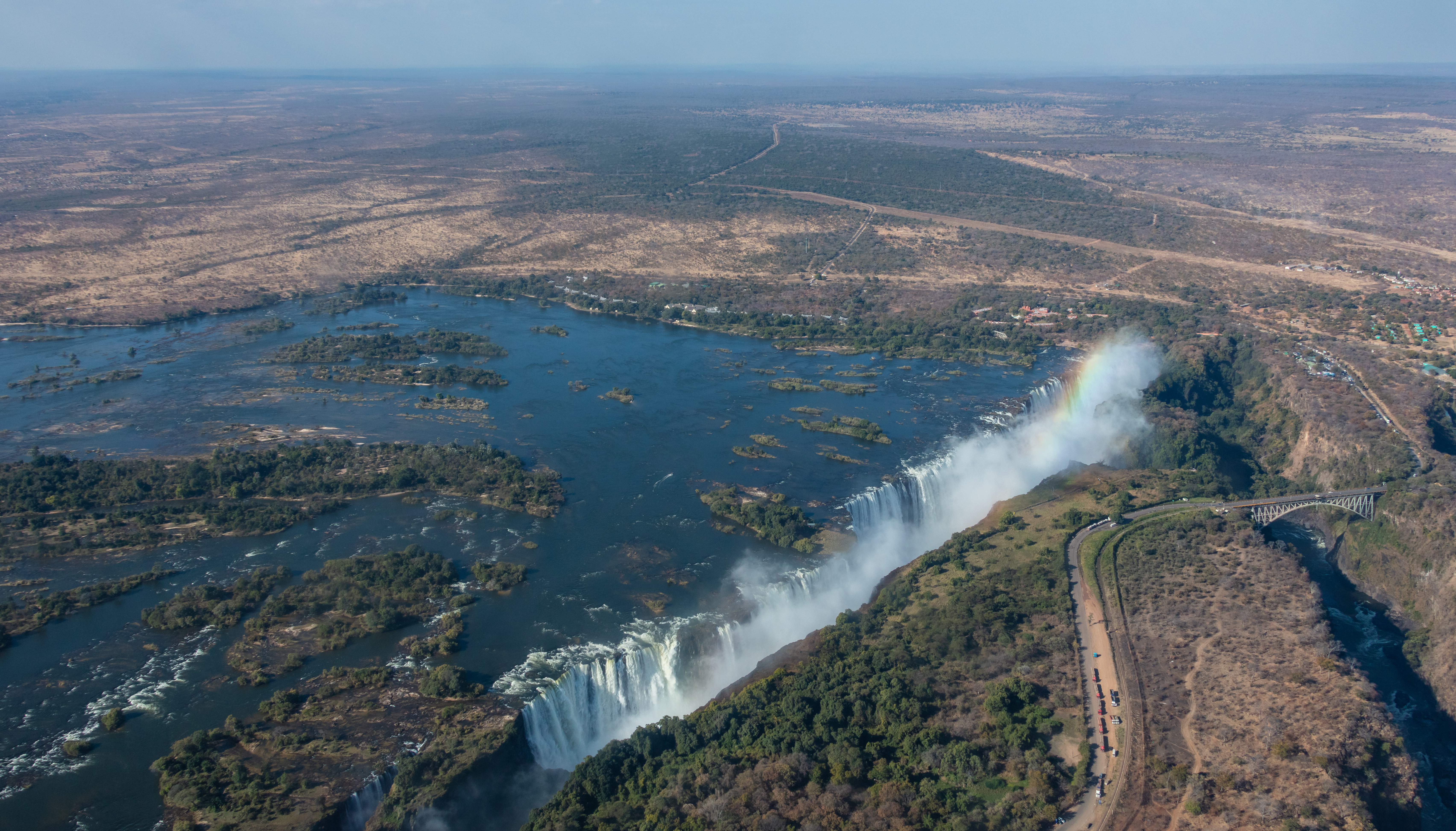 Victoria Falls (Mosi-oa-Tunya), a UNESCO World Heritage site, showcases Zambia's spectacular natural beauty and biodiversity.