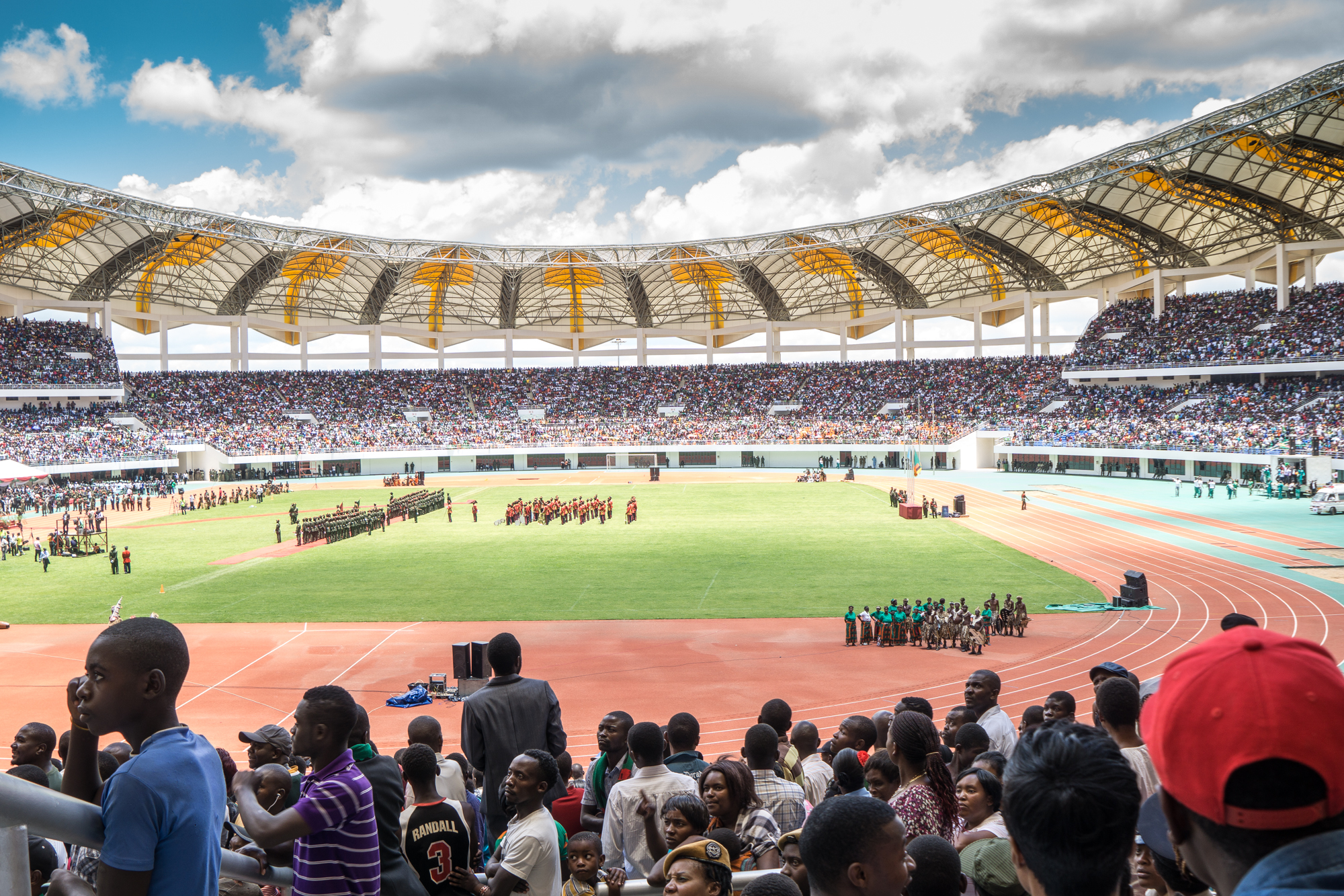 The National Heroes Stadium in Lusaka, a major venue for football and other national events.