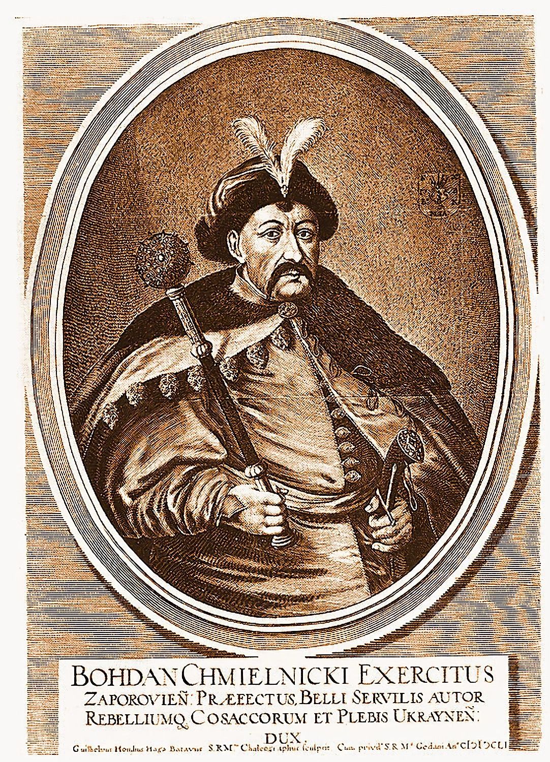 ヘーチマン・ボフダン・フメリニツキーは、1648年のポーランドに対する反乱の後、独立したコサック国家を樹立した。