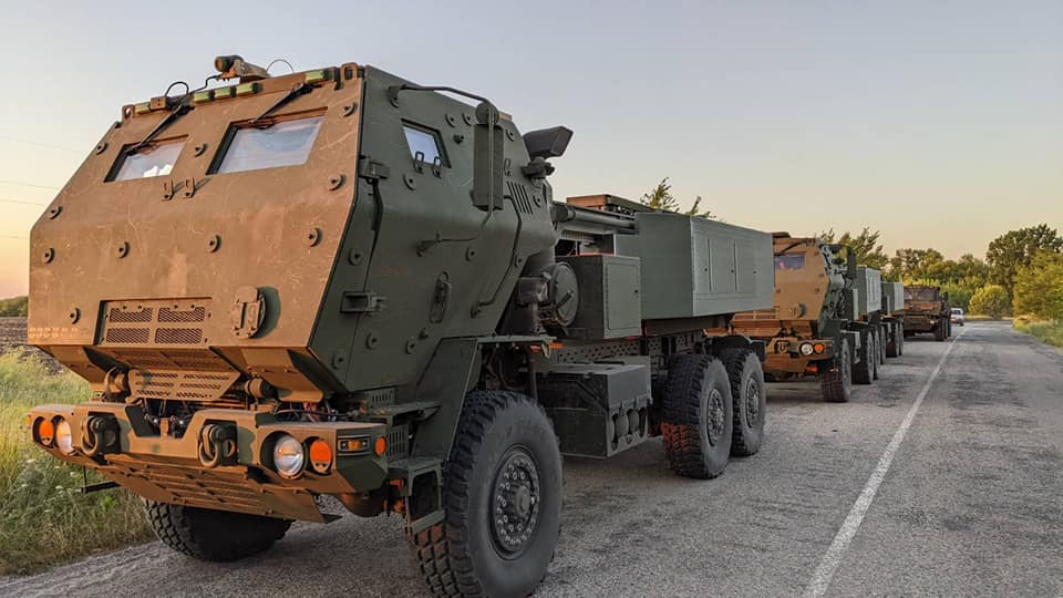 American M142 HIMARS rocket launchers in Ukrainian service, an example of foreign military equipment received during the Russo-Ukrainian War