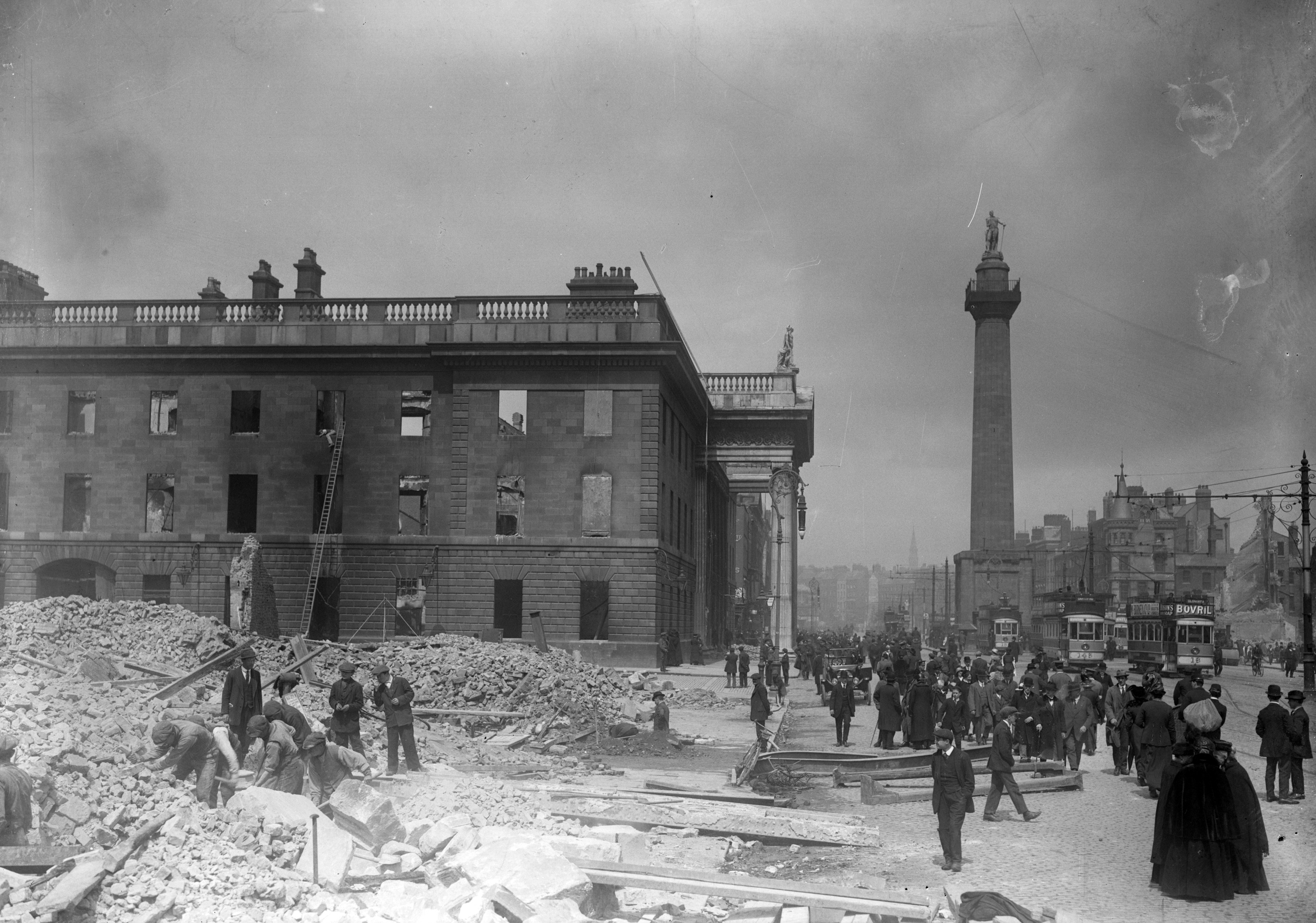 Kerusakan di pusat kota Dublin setelah Pemberontakan Paskah 1916