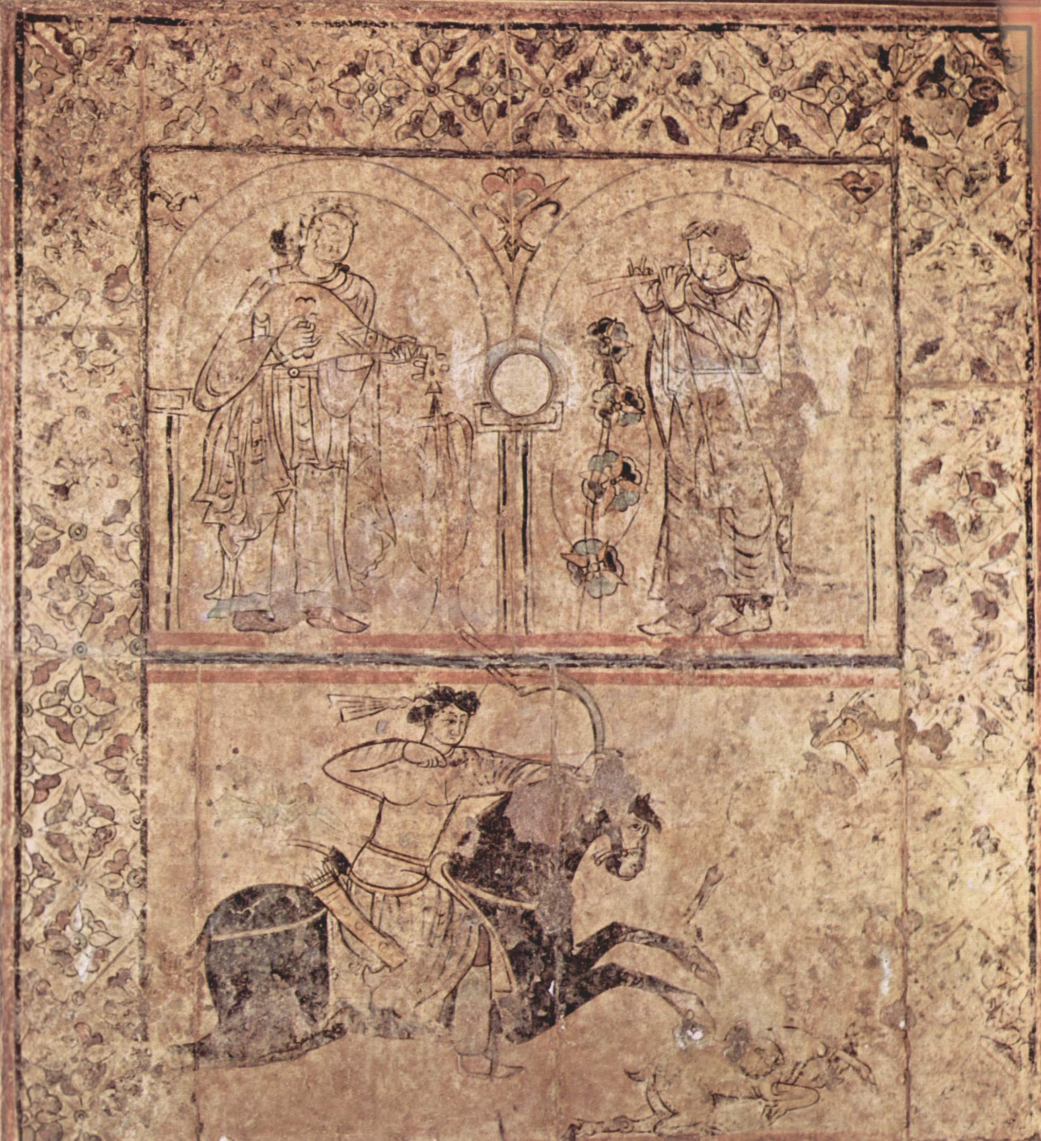 Fresko Umayyah dari Qasr al-Hayr al-Gharbi, dibangun pada awal abad ke-7