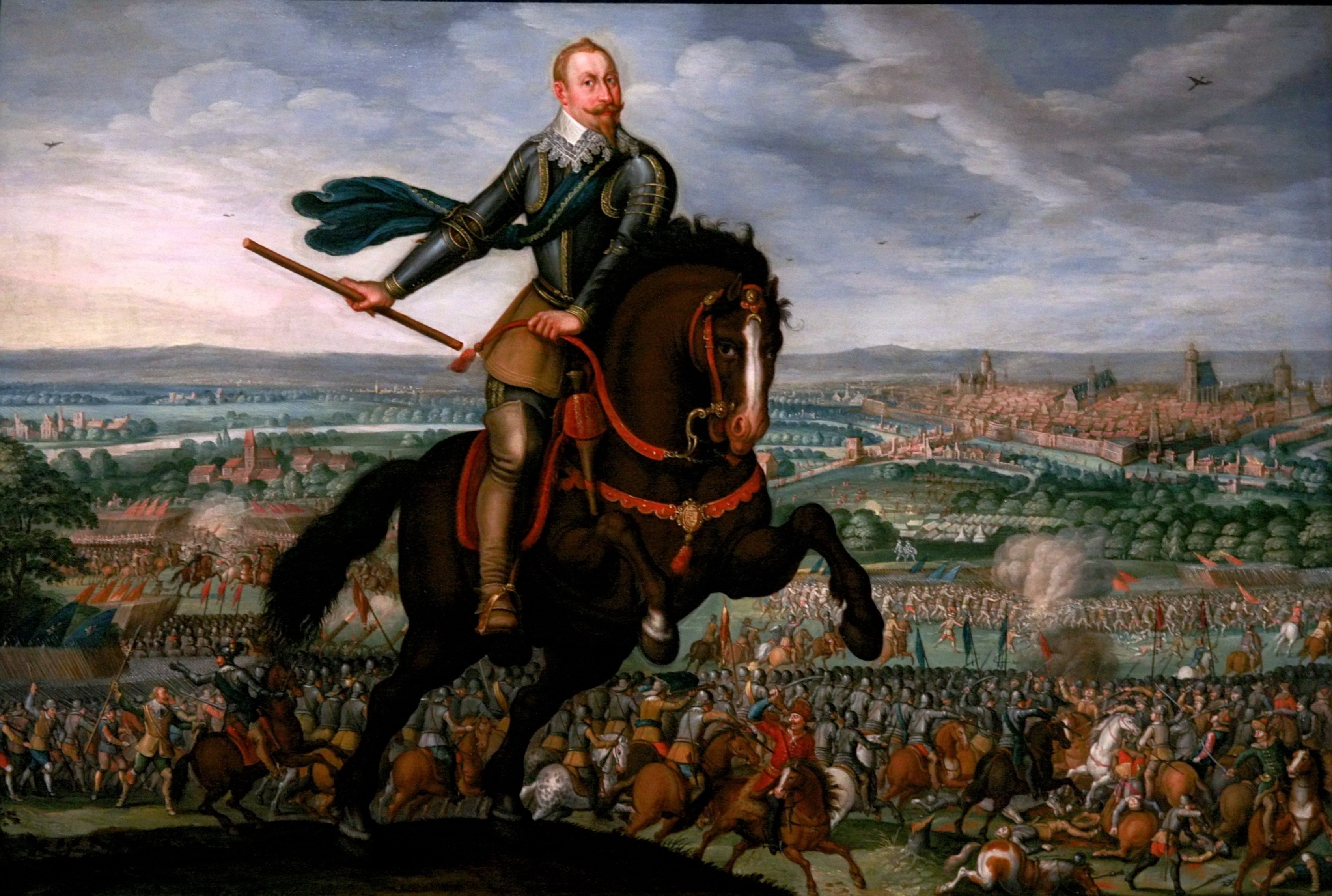 1631年のブライテンフェルトの戦いにおけるグスタフ・アドルフ