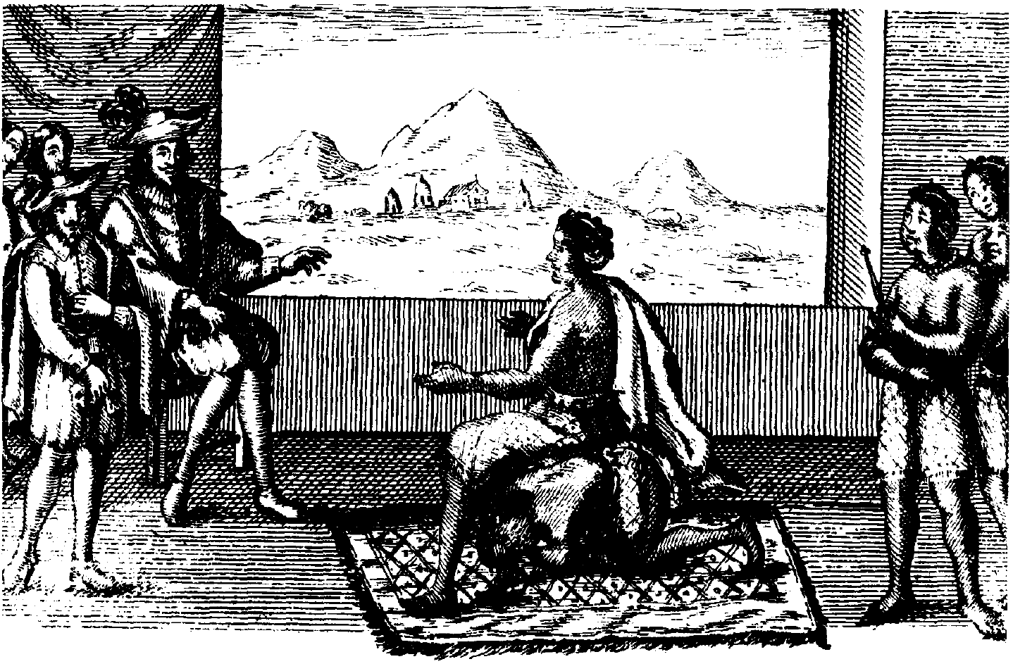 ンドンゴ王国のアナ・デ・ソウザ女王とポルトガル人の会見(1657年)