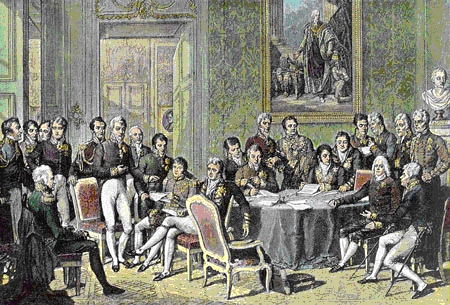 ウィーン会議は1814年から1815年にかけて開催された。会議の目的は、フランス革命戦争、ナポレオン戦争、そして神聖ローマ帝国の解体から生じた多くの問題を解決することであった。