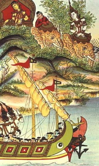 Ilustrasi abad ke-19 kisah sastera Kemboja Vorvong & Sorvong