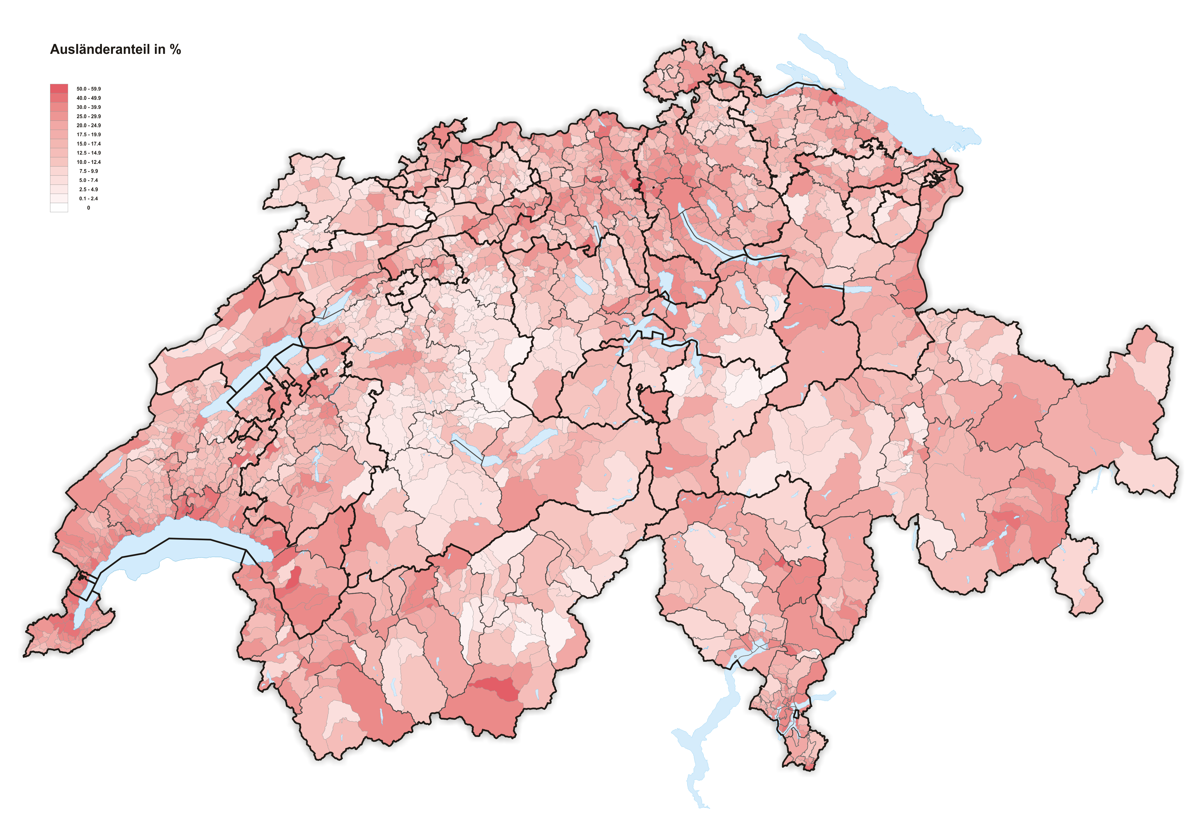Peratusan warga asing di Switzerland (2019)