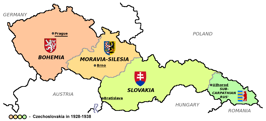 Republik Cekoslowakia Pertama terdiri dari 27% populasi bekas Austria-Hungaria dan hampir 80% industrinya.