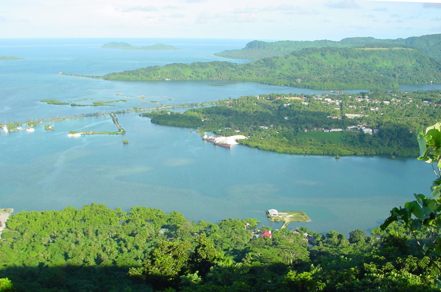 A view of Kolonia Town from Sokehs Ridge in Pohnpei.