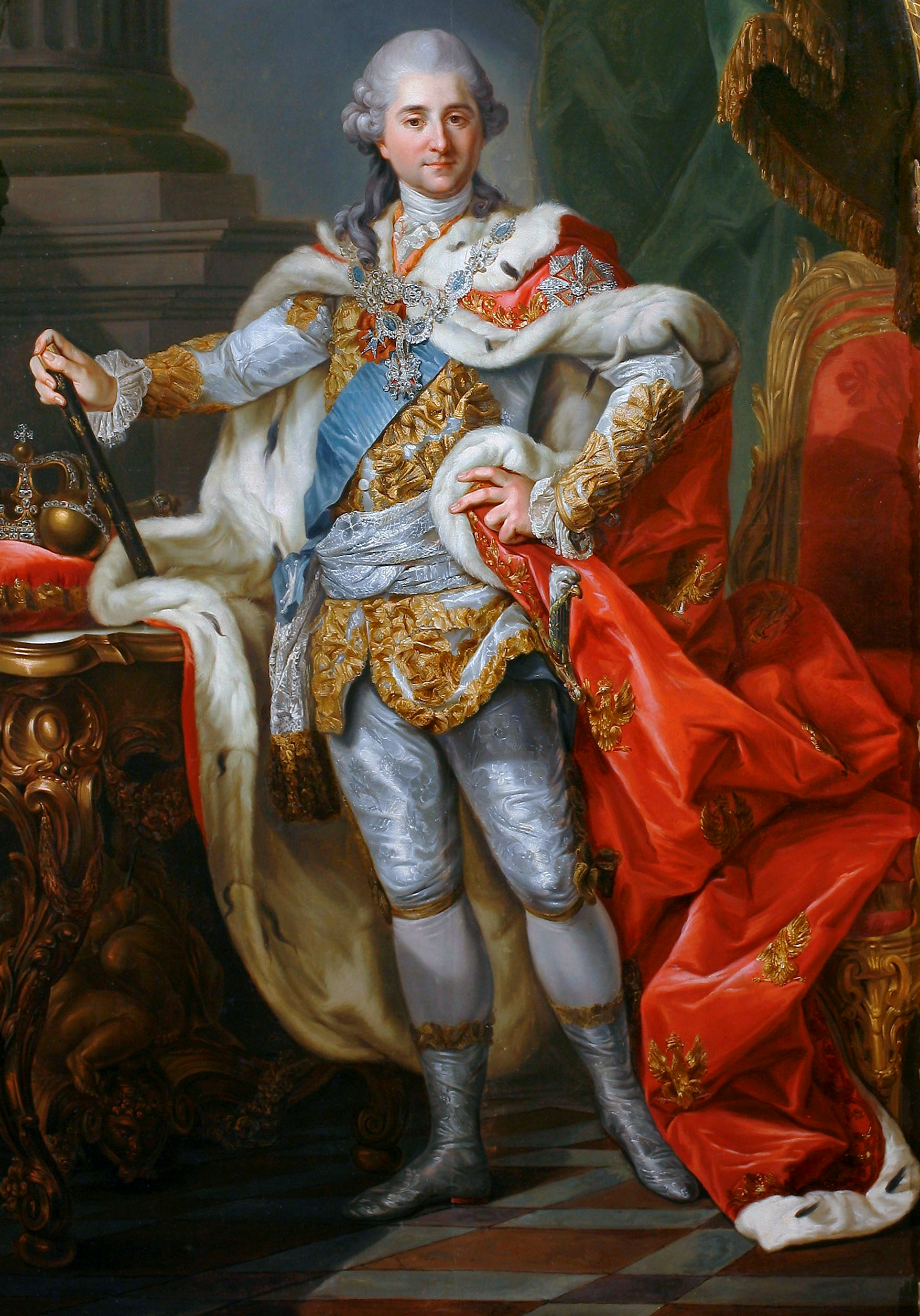 最後のポーランド王スタニスワフ・アウグスト・ポニャトフスキ。1764年から1795年11月25日の退位まで在位した。