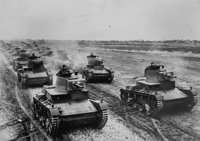 1939年のポーランド侵攻直前の軍事演習におけるポーランド第二共和国軍の7TP戦車