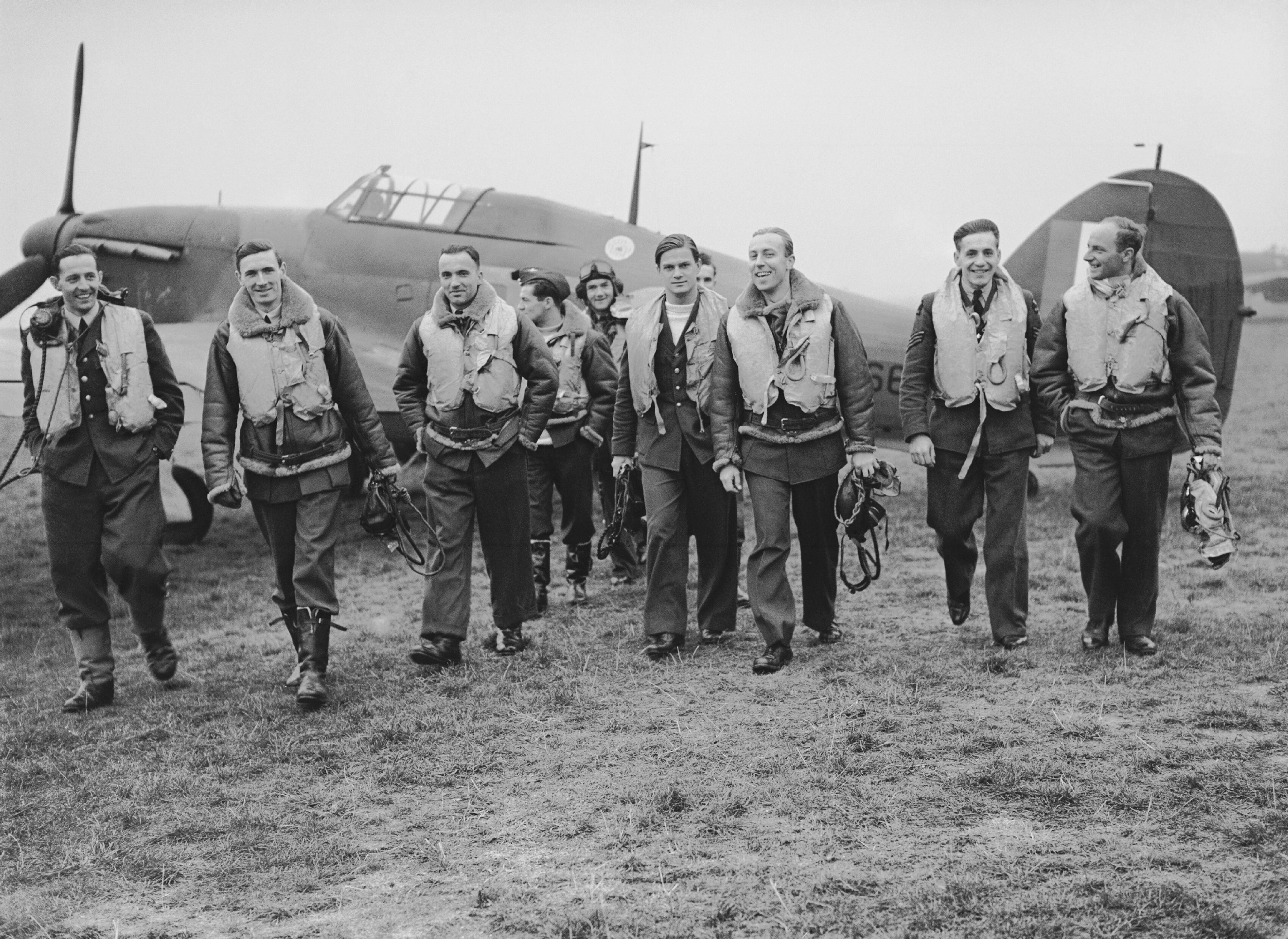 1940年10月、バトル・オブ・ブリテン中の第303ポーランド戦闘機中隊のパイロットたち